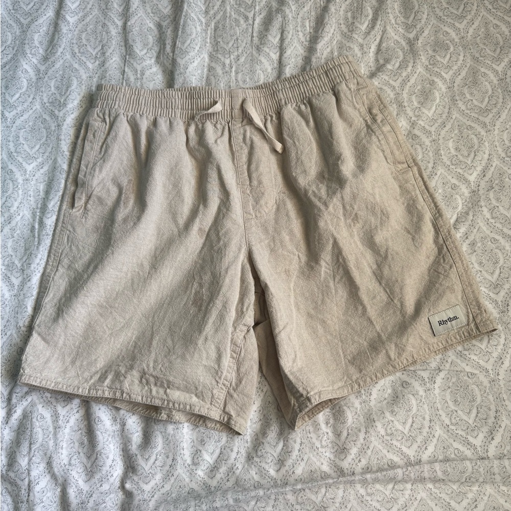 Rhythm Livin beige linen shorts 32